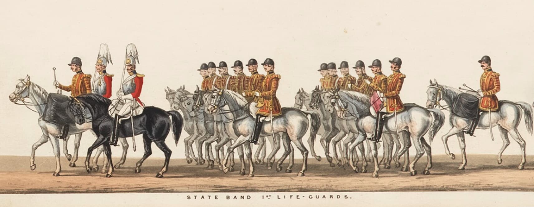 State band of the 1st Life Guards, at the funeral of the duke of Wellington, London, 18 November 1852
