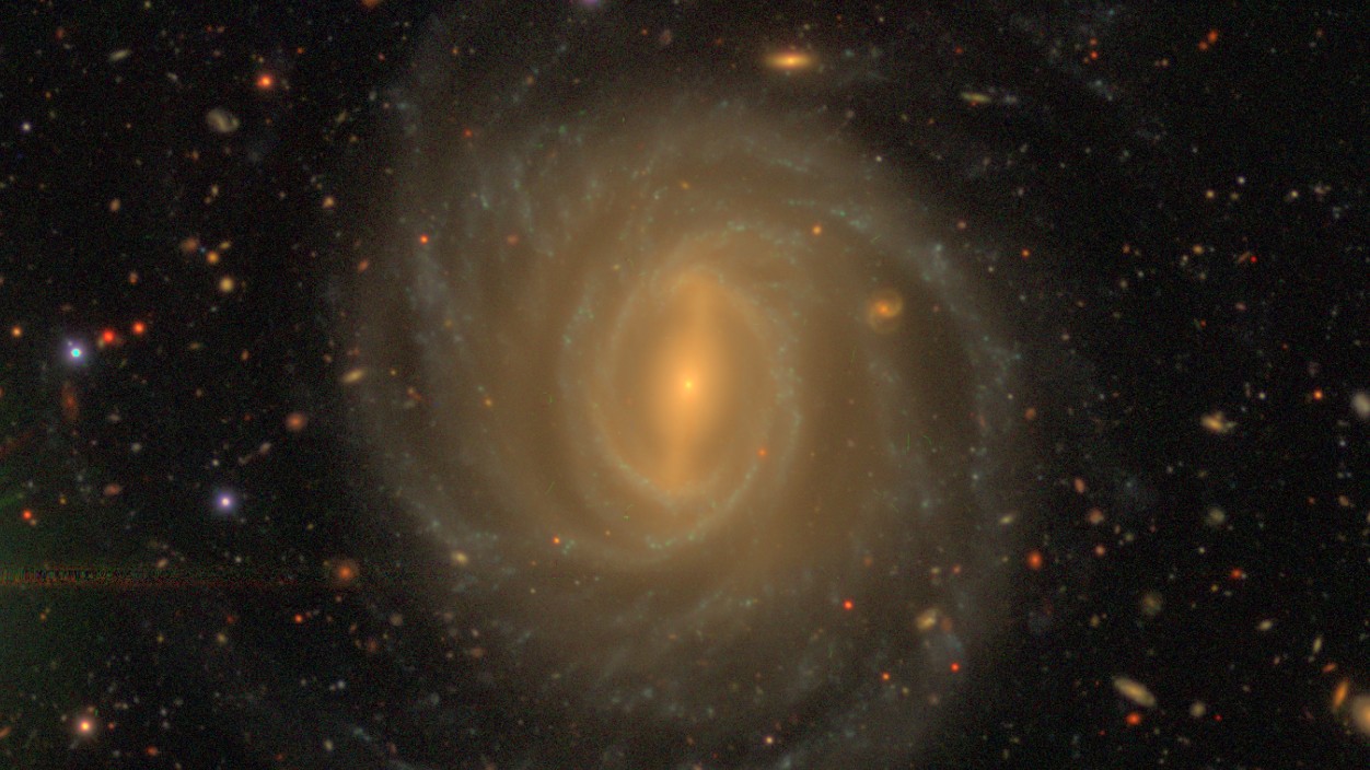 An image taken by the Subaru Telescope of one of over 3000 galaxies observed by the SAMI team.  Credit: HSC-SSP/M. Koike/NAOJ.