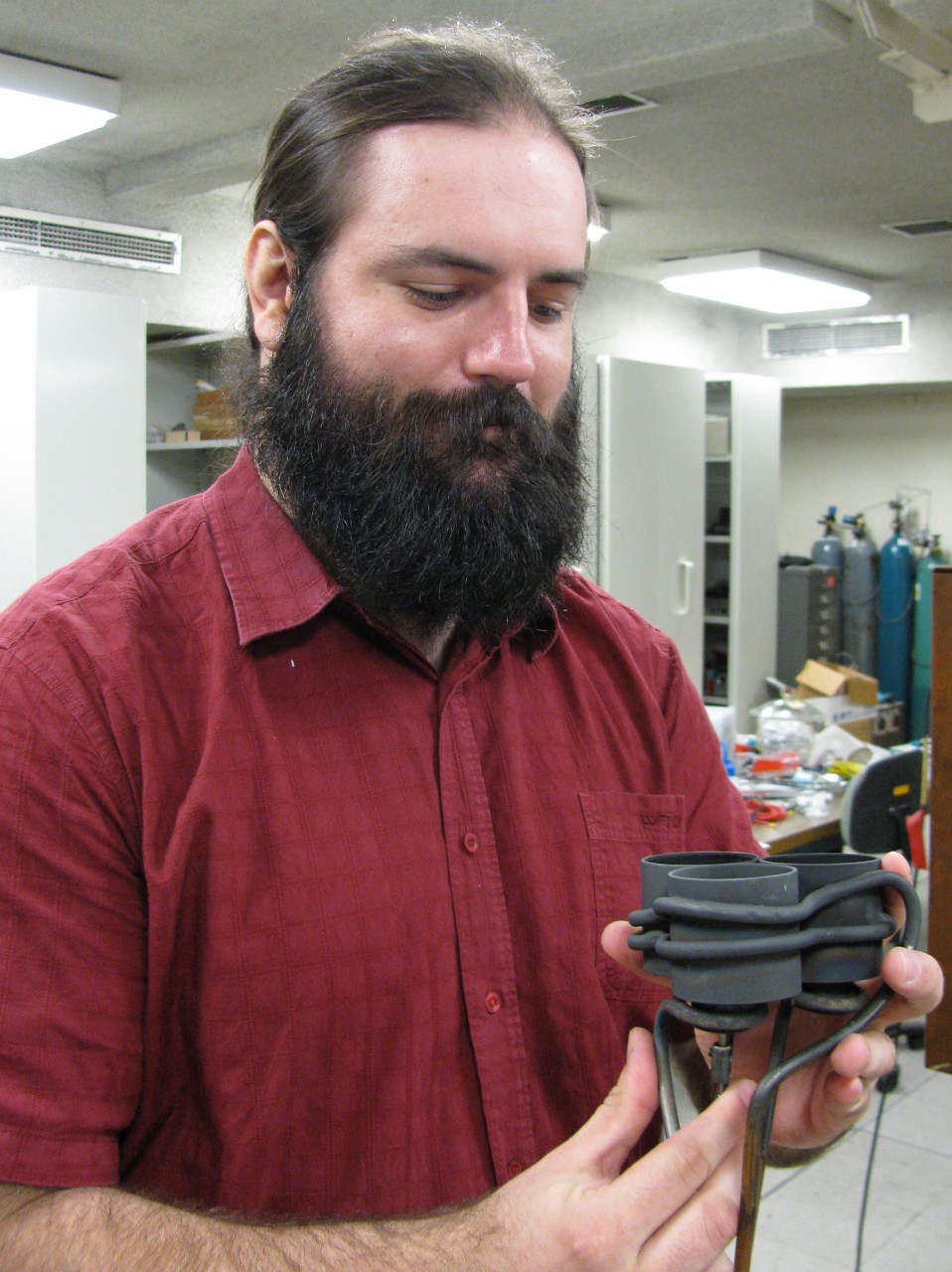 Dr Patrick Neumann at the University of Sydney laboratory.
