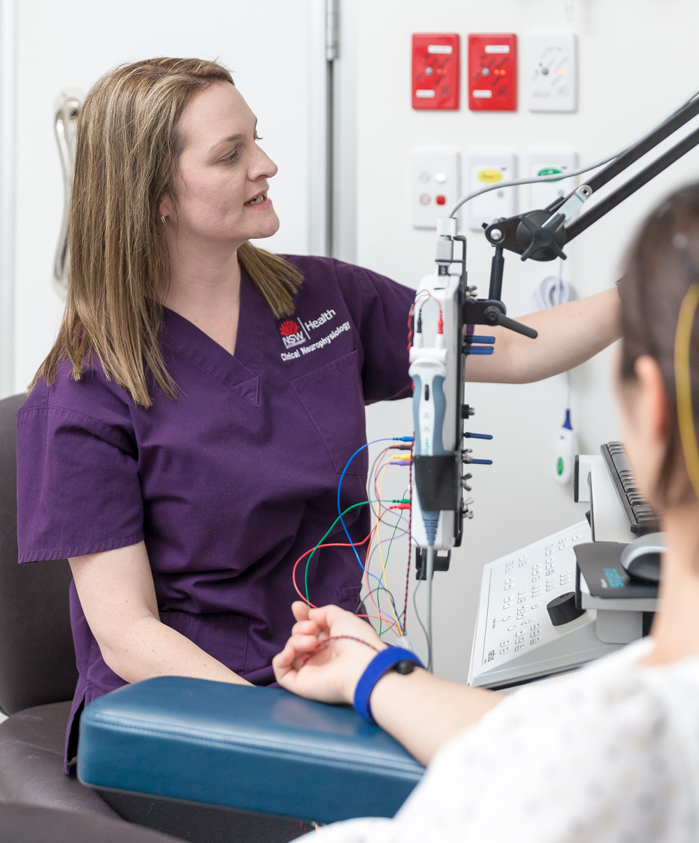 Alison Szekely with a patient