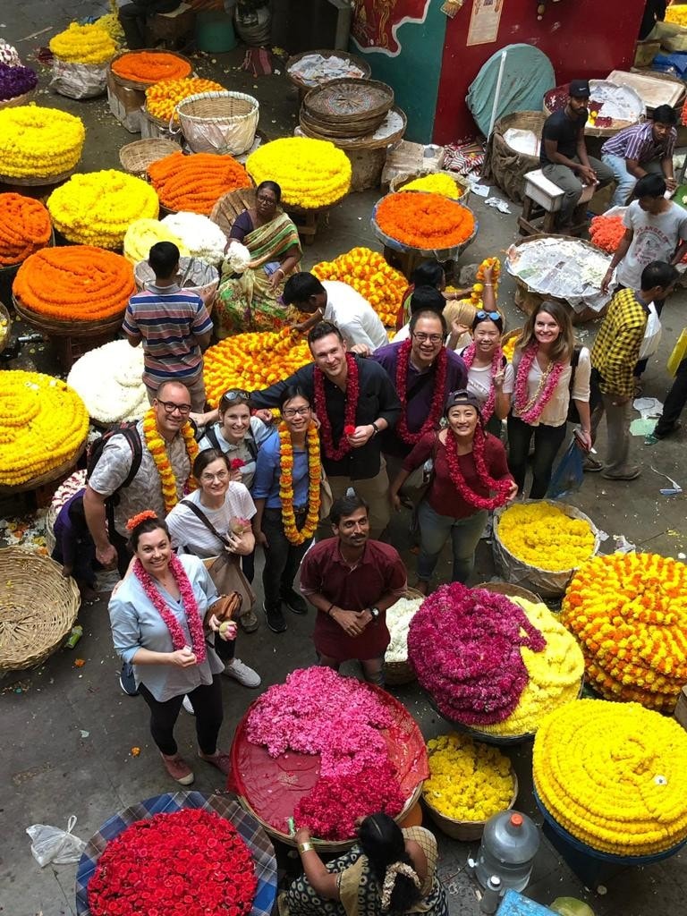 MBA students in a market in India