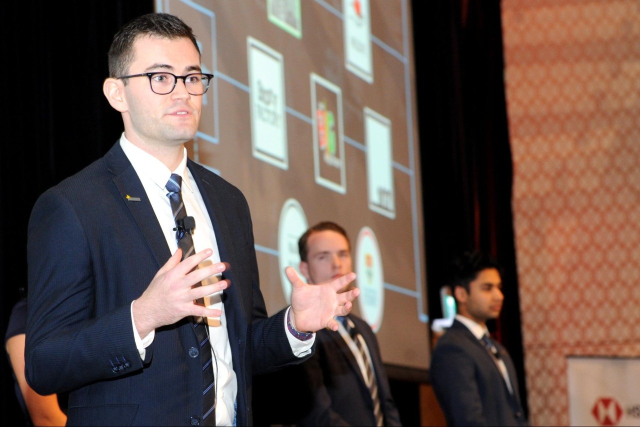 Tomas Moran in a business suit