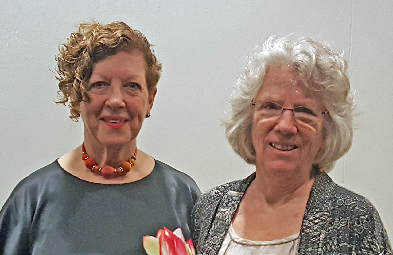 Dr Gaynor Macdonald (left) and Professor Sylvie Poirier at the Ultimate Peer Review of manuscript Promises and Lies 