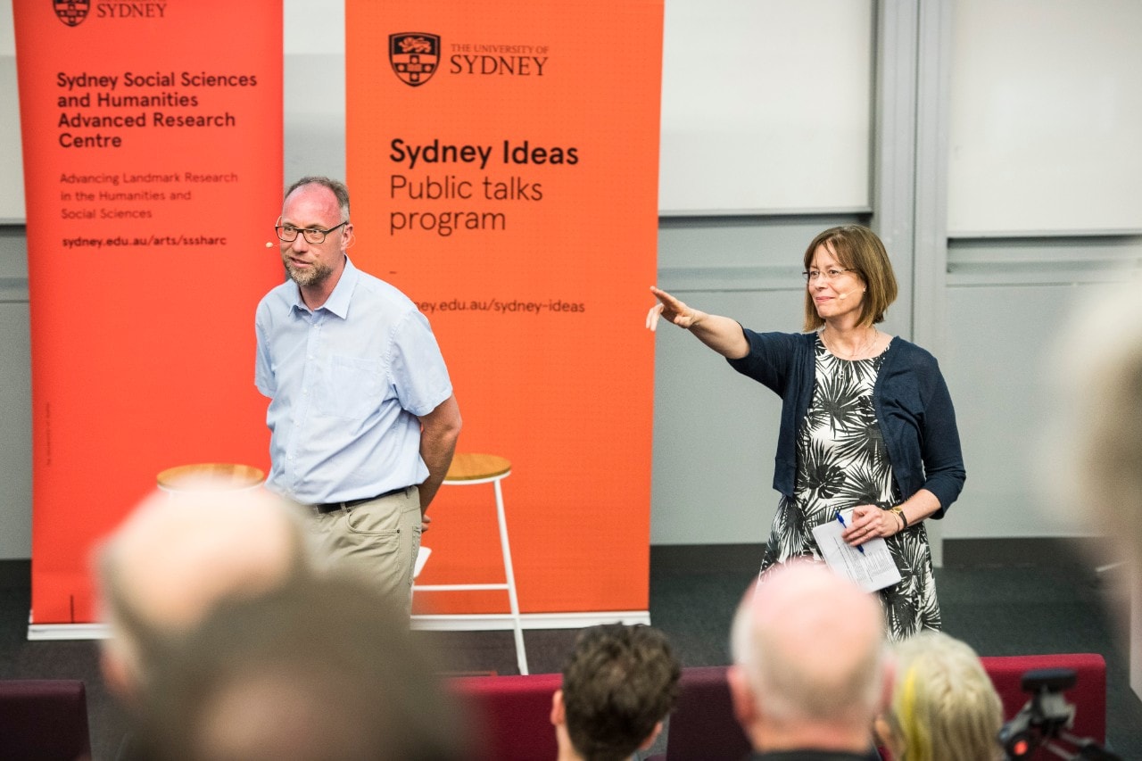 Mark Coeckelbergh speaking at Sydney Ideas lecture
