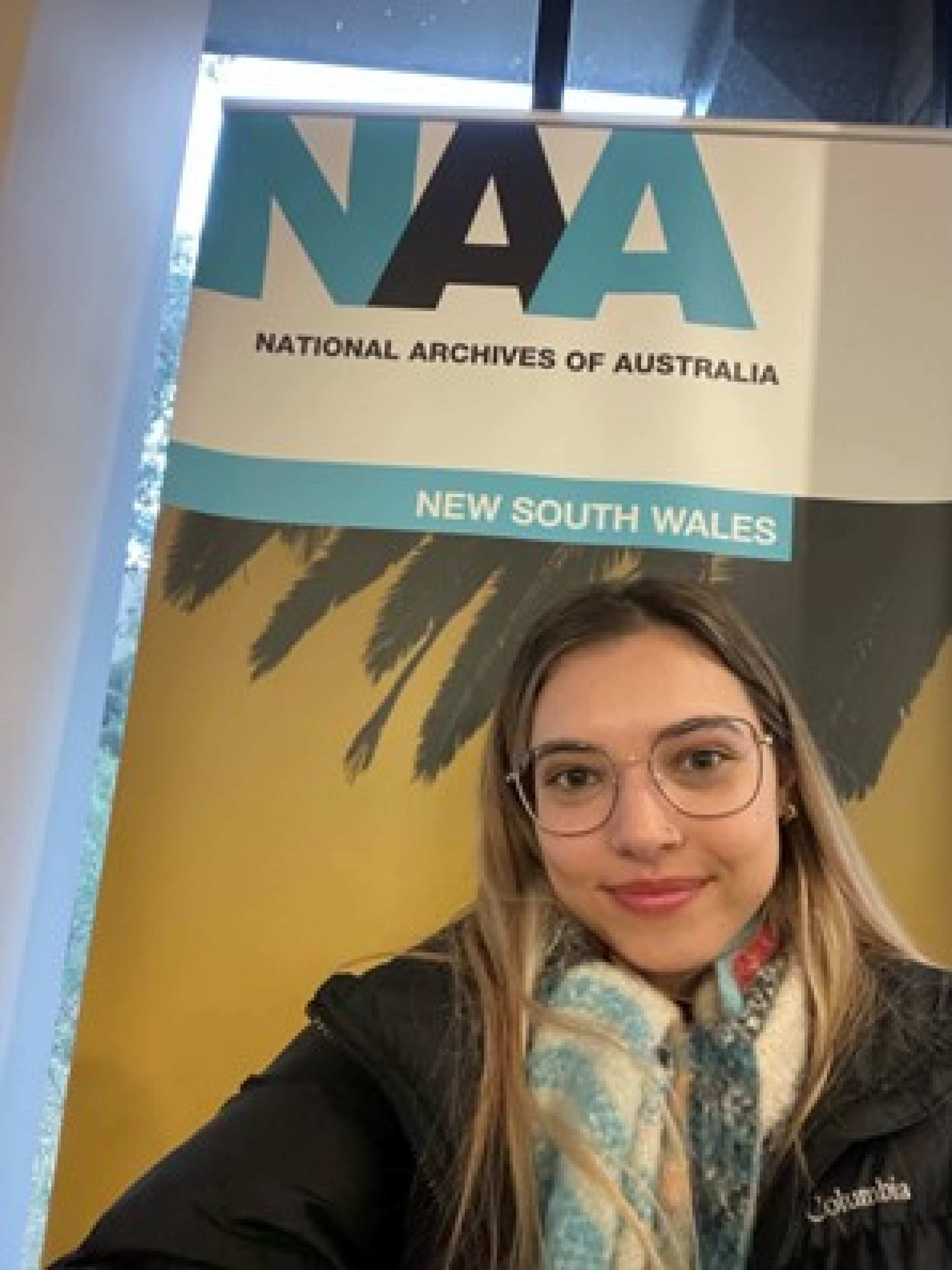 Student Emma at the National Archives of Australia 