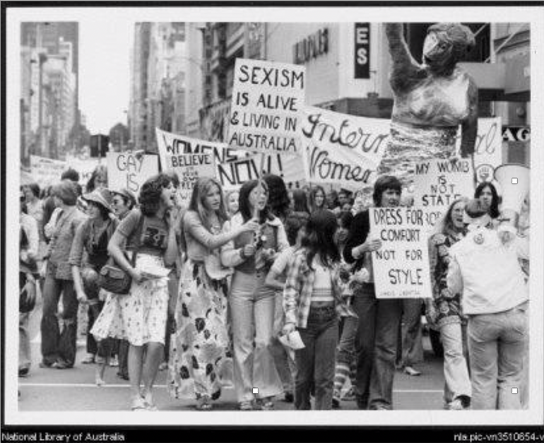International Women's Day rally, Melbourne 1975.