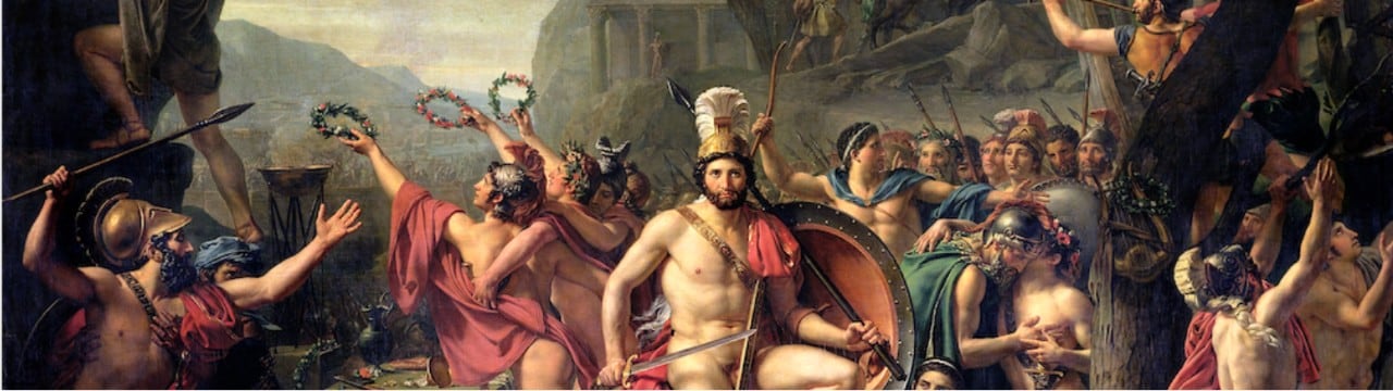 Jacques-Louis David, Léonidas aux Thermopyles 1814 (Louvre). On the 2500th anniversary of the Battle of Thermopylae