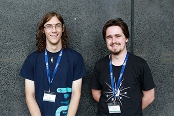 Gosford High School students Luke Tuthill and James Wright competed in the Zero Robotics finals