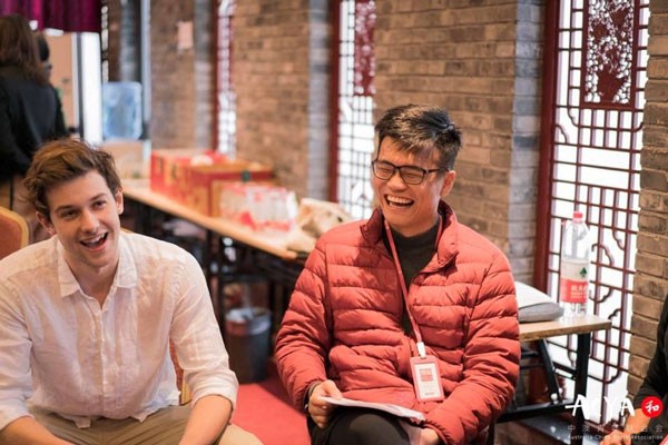 Sholto Douglas with fellow student attending Australia-China Emerging Leaders’ Summit, Beijing