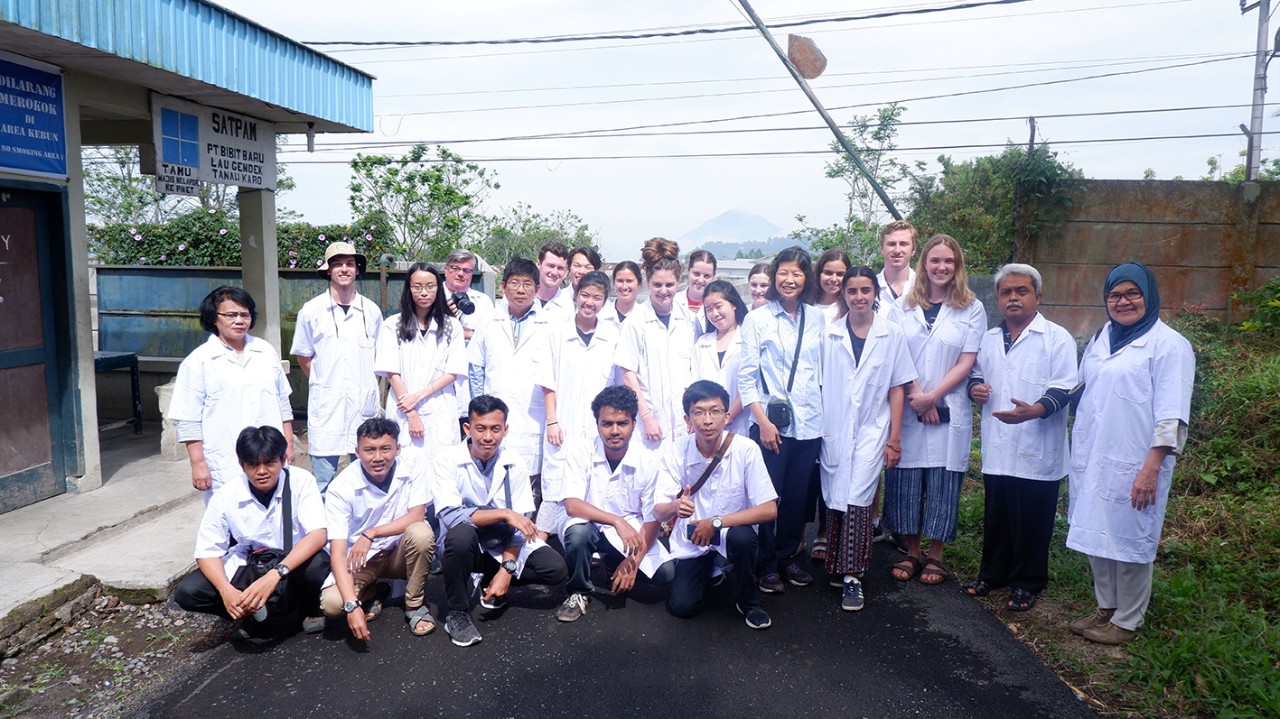 Oscar poses with students from University of Sydney and University of Jakarta on an Indonesian field trip