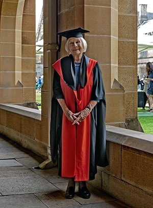 Dr Lis Kirkby in graduation gown
