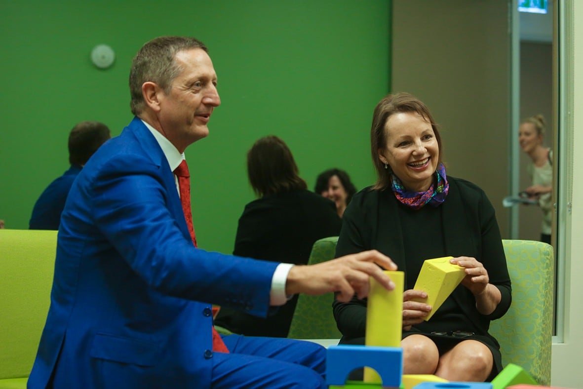Ian Hickie, co-director of the Brain and Mind Centre talks with Sussan Ley