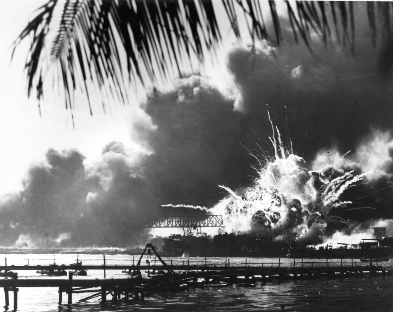US Shaw exploding at Pearl Harbor