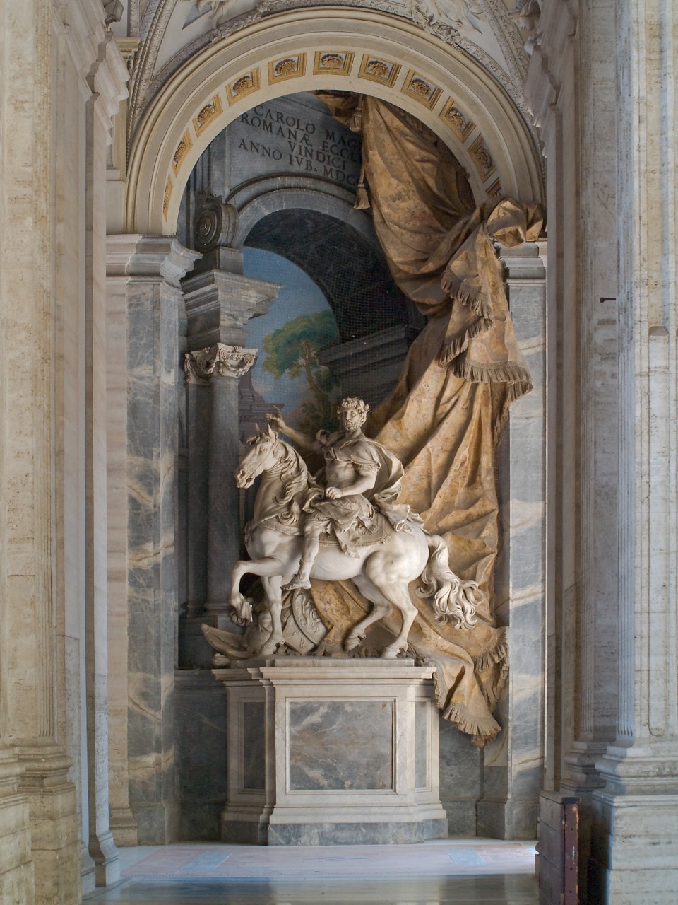 Monumental statue of Charlemagne.