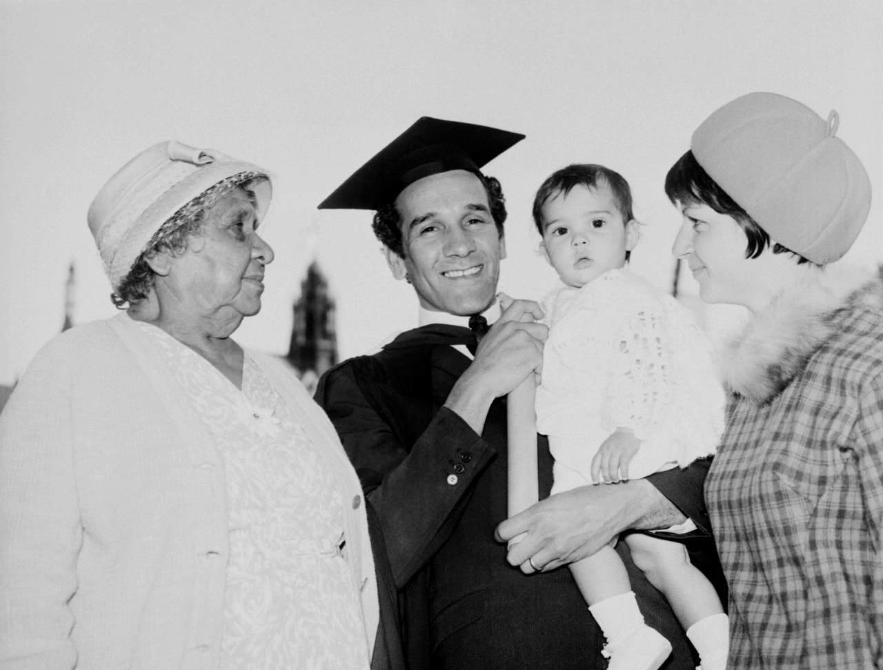 A photo of Charles Perkins and his family on his graduation day, May 1966.