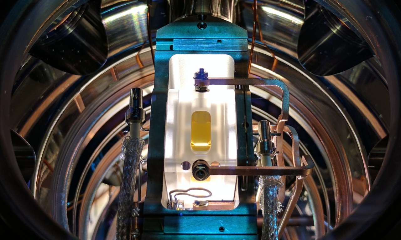 An ion trap used for quantum computing research in the Quantum Control Laboratory at the University of Sydney.