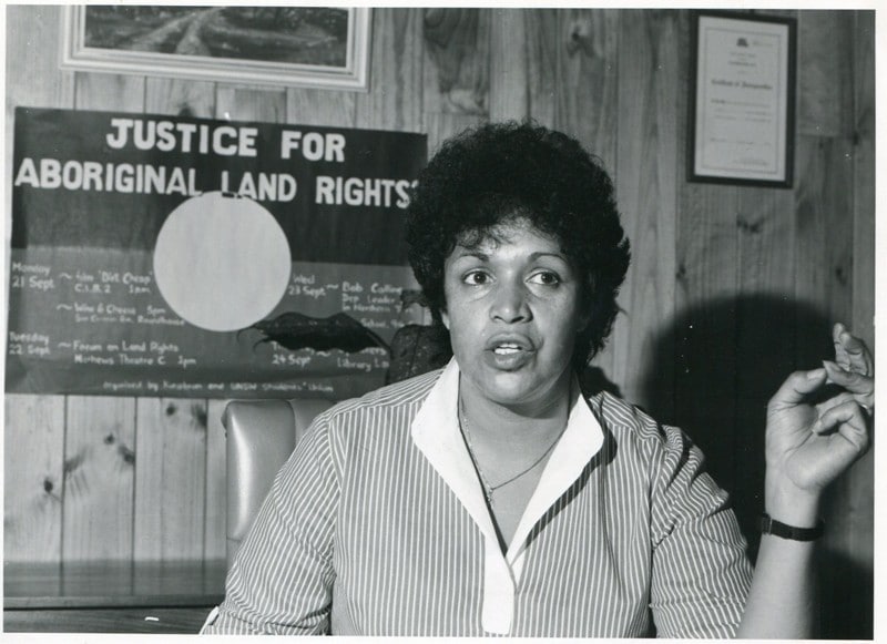 A photo of Naomi Mayers at the Aboriginal Medical Service in Redfern, Sydney in the early 80s