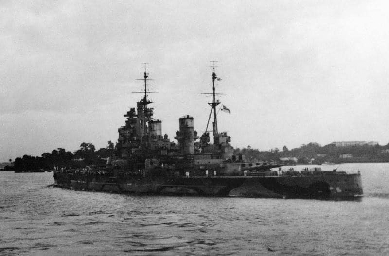 HMS Prince of Wales leaves Singapore on 8 December 1941.