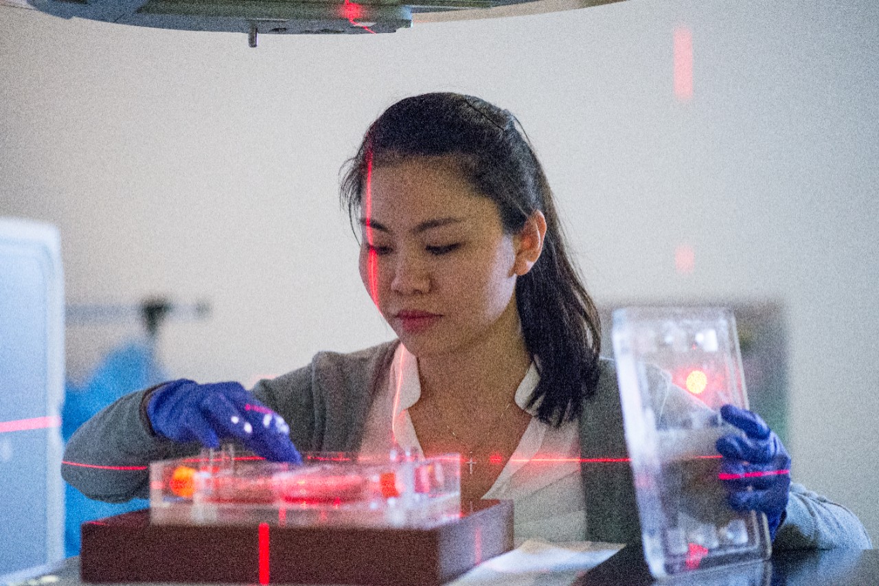 Ms Valery Peng preparing samples. Ms Peng was joint lead author of the research.
