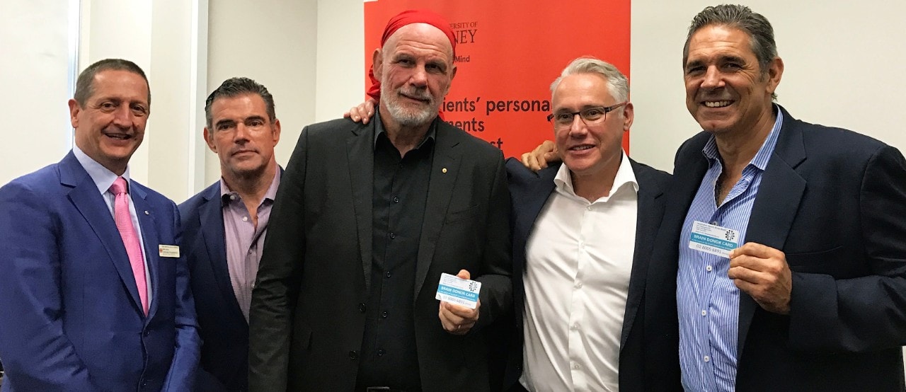 Photo of Professor Ian Hickie, Dr Adrian Cohen, Peter FitzSimons, Dr Michael Buckland and Colin Scotts