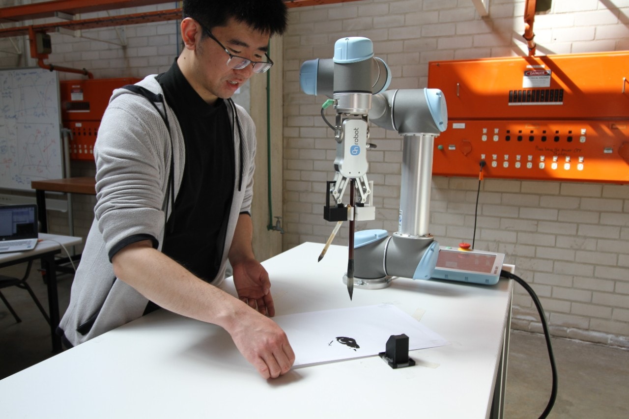 Wenzheng Zhang has combined his love of art and robotics to develop a robot that paints.