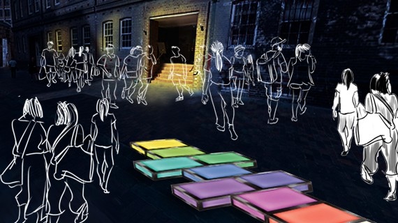 A render of Vivid Lights projection, Designed by the University of Sydney School of Architecture, Design and Planning.