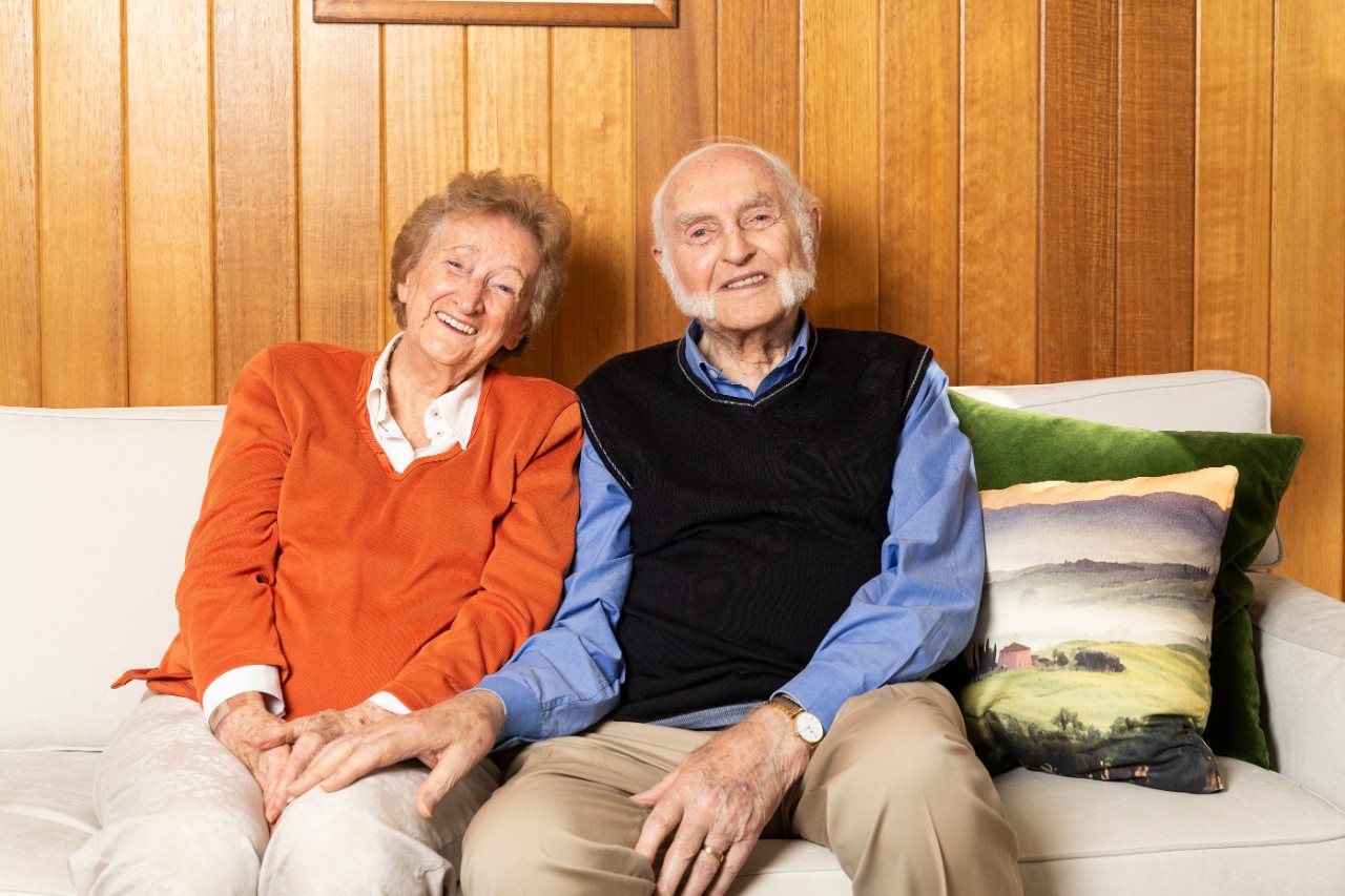 Portrait of Patricia and Cecil Churm, who support the University’s research into motor neurone disease.