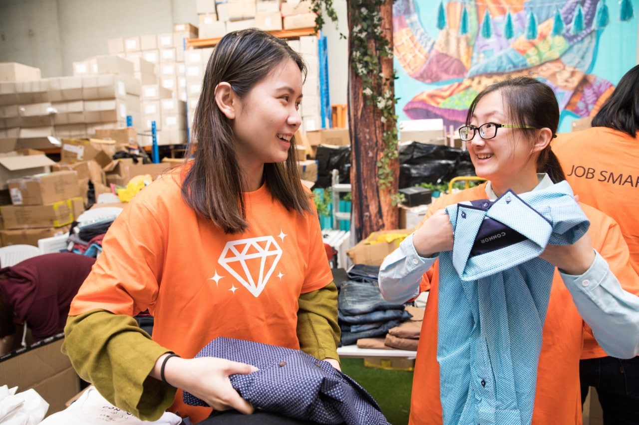 Two students at Thread Together, a not-for-profit based in in Sydney during Semester 1, 2019.