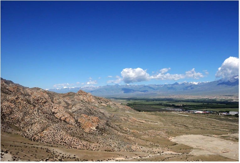 Study Area: The Bortala valley in north-western Xinjiang. 
