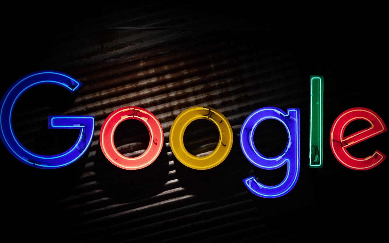 photo of the Google logo in lights