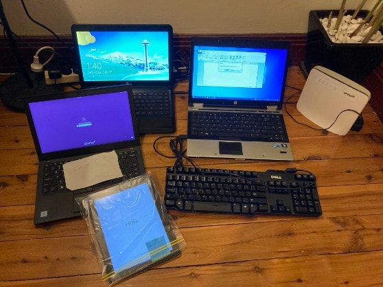 Some of the laptops sourced by Nataasha Baker. 