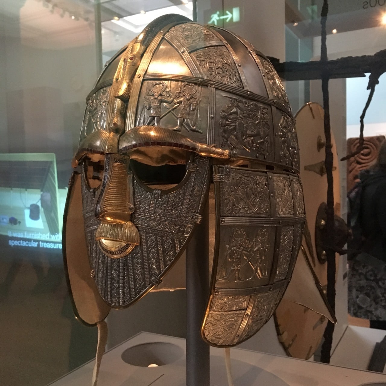 The famous Anglo-Saxon Sutton Hoo helmet , part of the British Museum collection