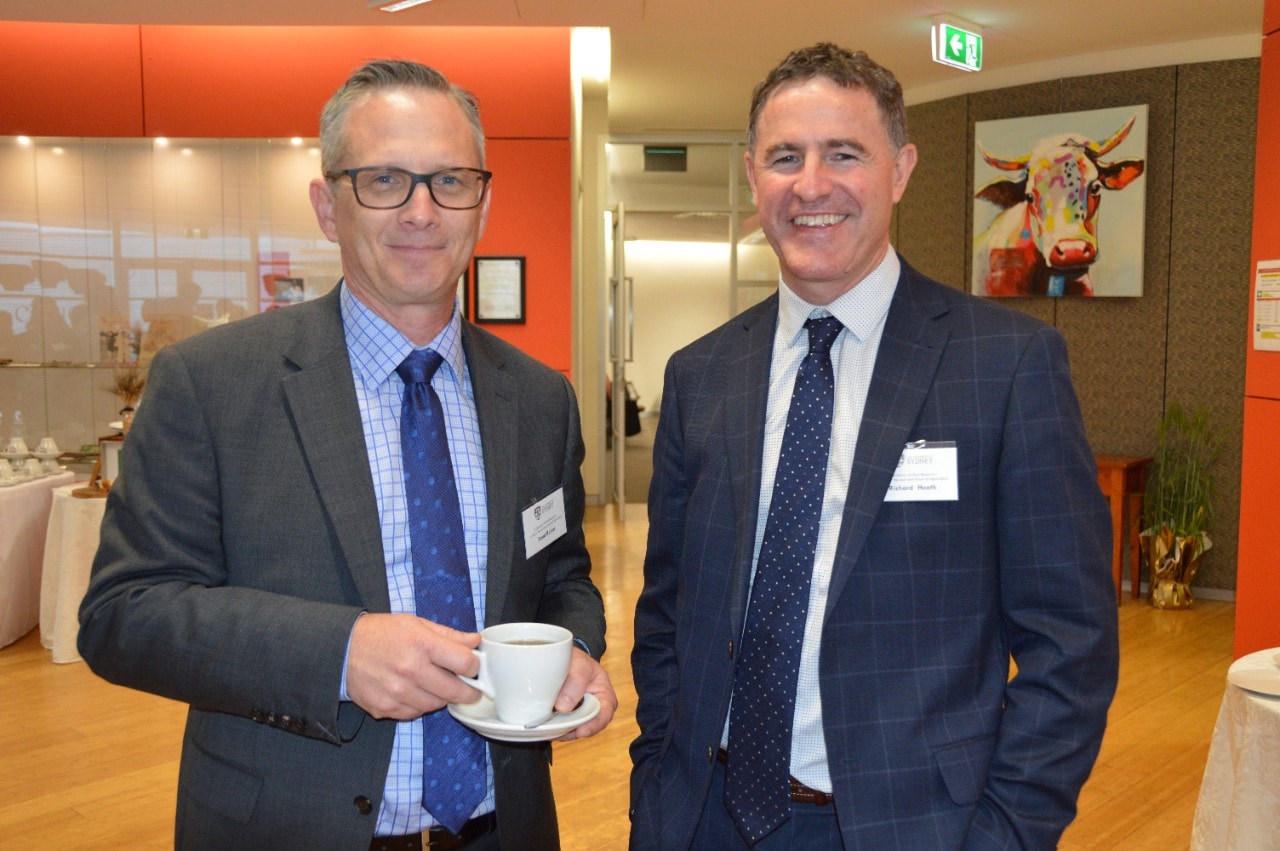 Richard Heath from GRDC (right) with Professor Brent Kaiser, Director of the Sydney Institute of Agriculture. 