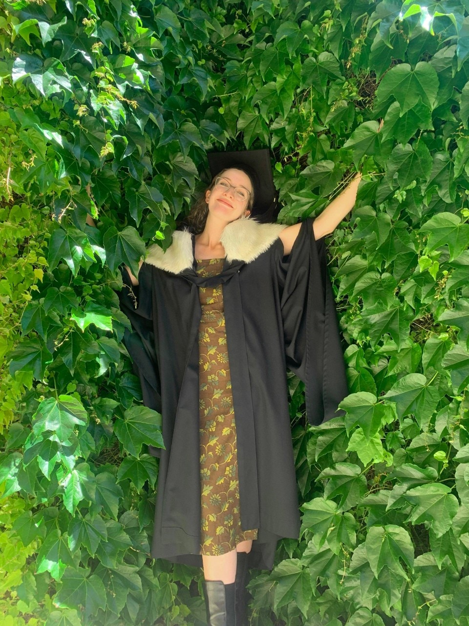 Bridey Lea wearing graduation gown