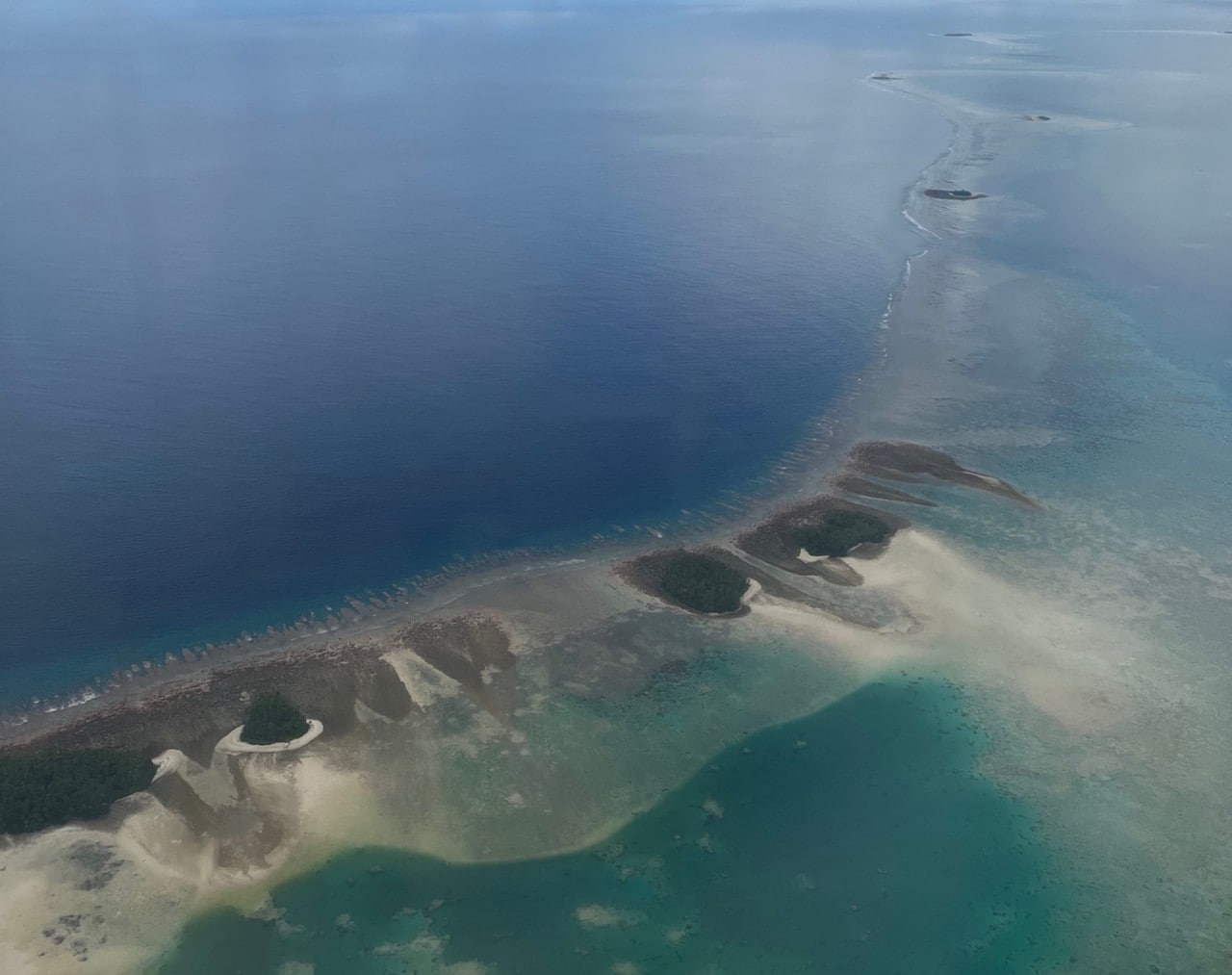 Islands on Funafuti atoll. [Credit: Tommy Fellowes]
