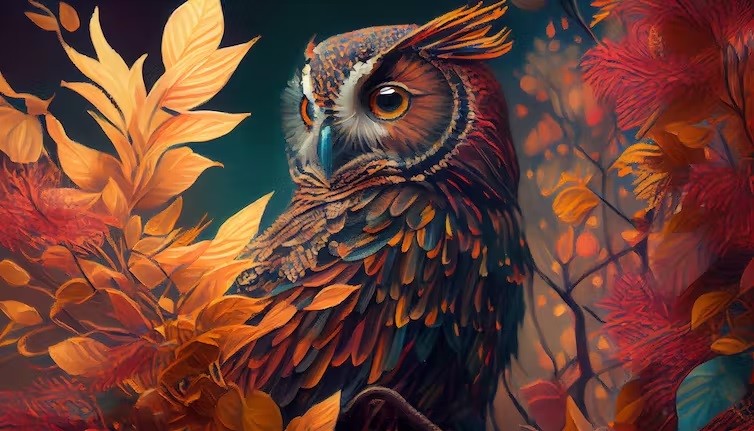 AI-generated artwork of an owl