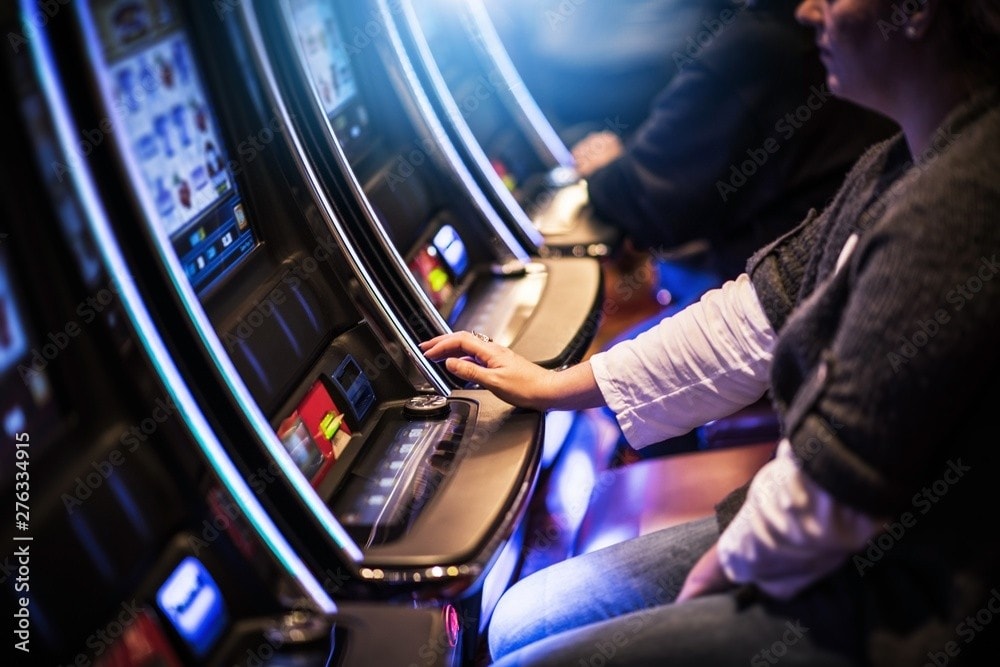 Stock photo of poker machine, gaming machine, gambling machine.