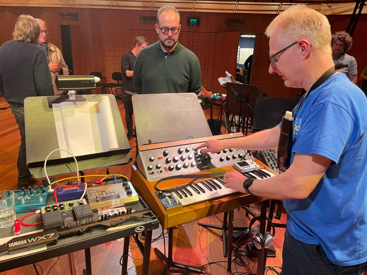 SImon Haram using a Moog synthesizer