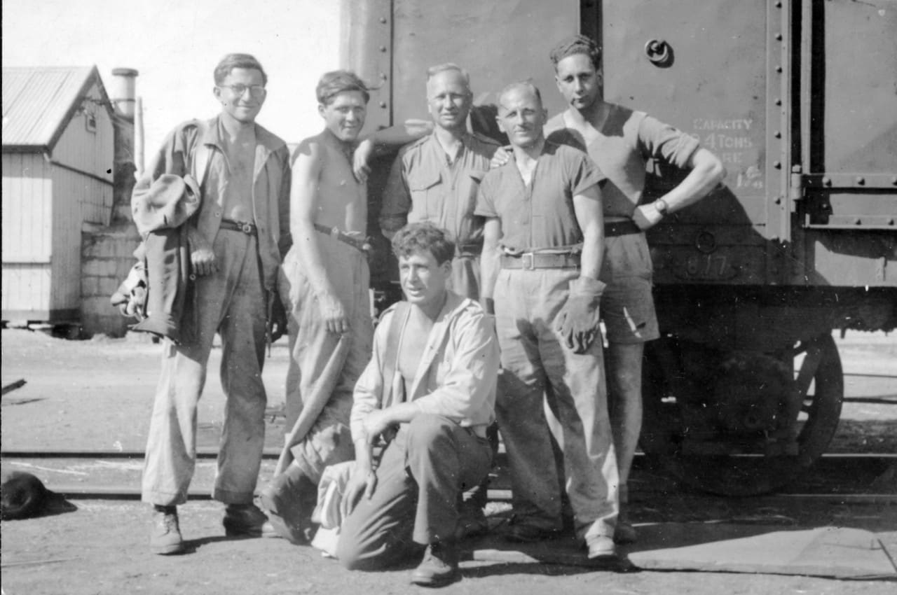 group of refugee men in 1942