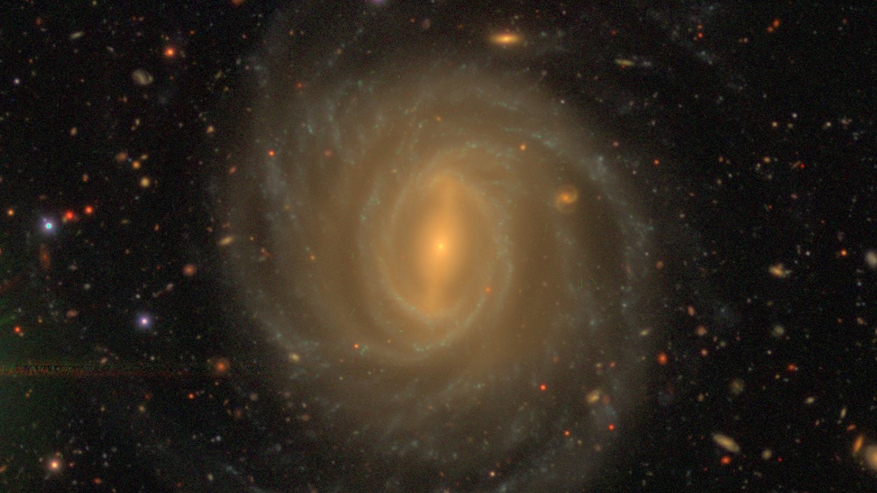 An image taken by the Subaru Telescope of one of over 3000 galaxies observed by the SAMI team. Credit: HSC-SSP/M. Koike/NAOJ.