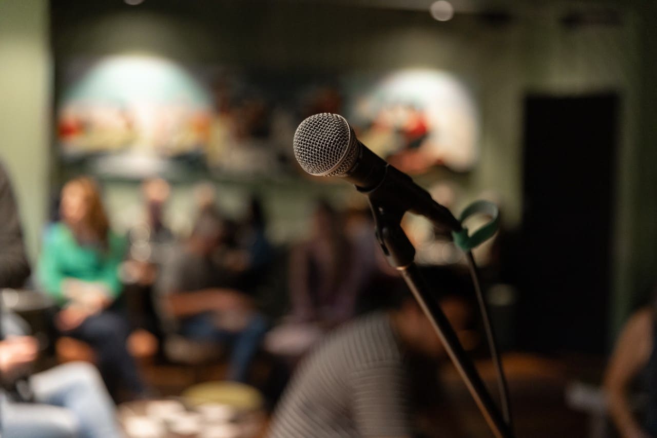 Microphone in a bar at the 2023 event