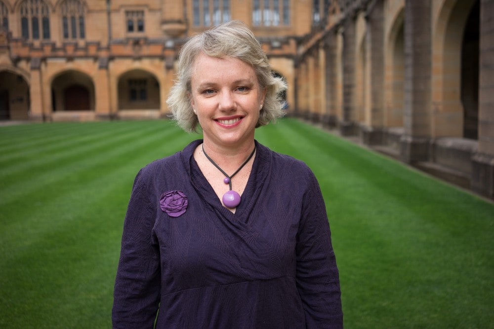 Professor Julie Leask in the University of Sydney Quadrangle