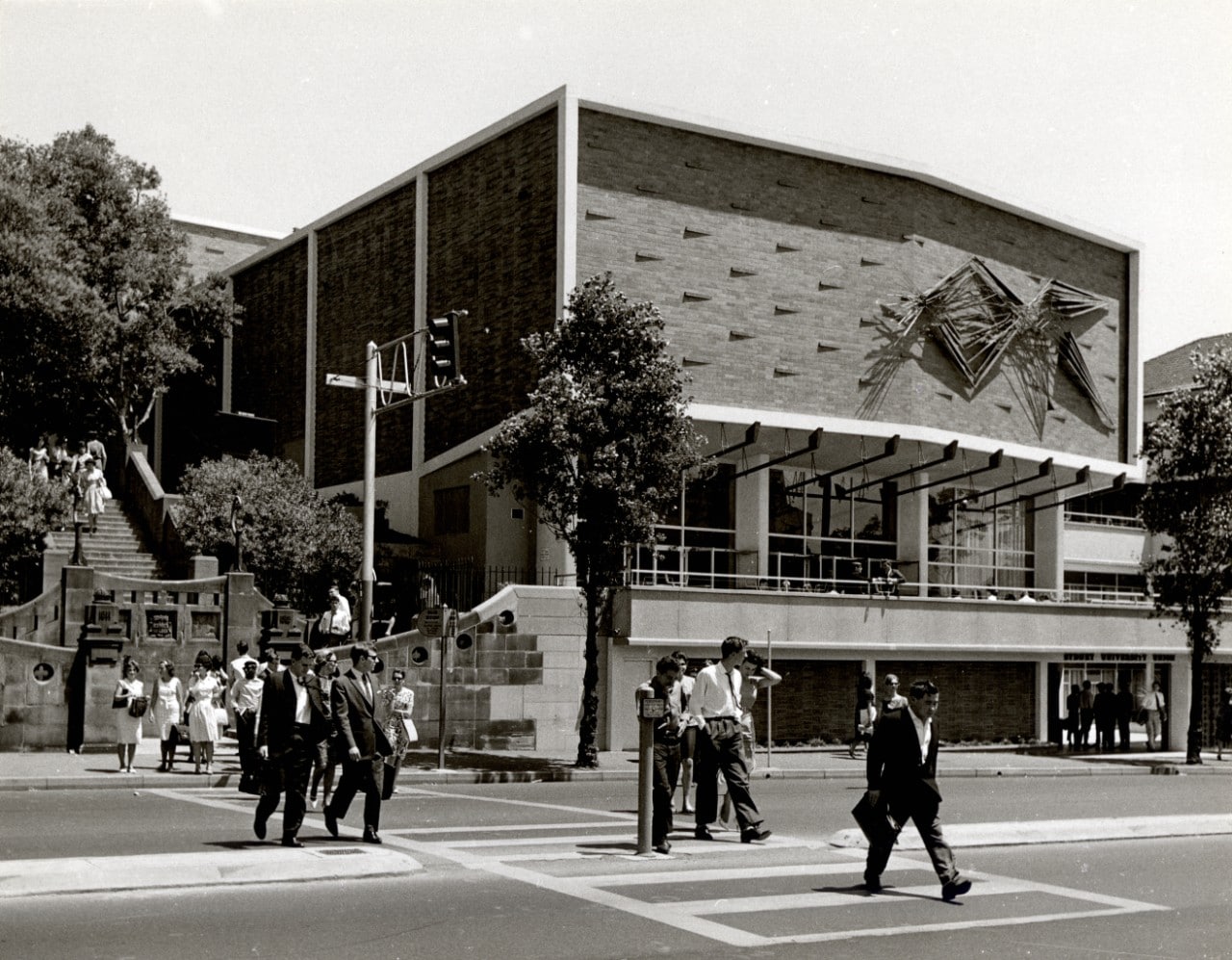 black and white photo of the Footbridge Theatre in the 1960s