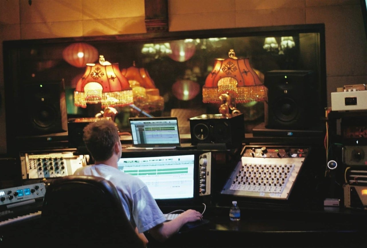 Liam Sinclair at the Matter Music studio production desk