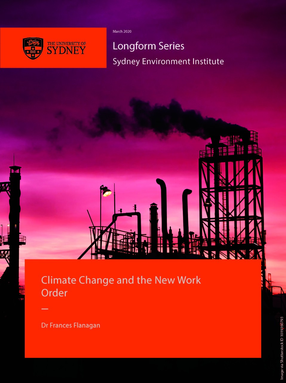 Front cover of longform essay featuring mining stack