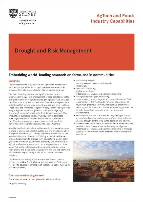 Drought and Risk Management