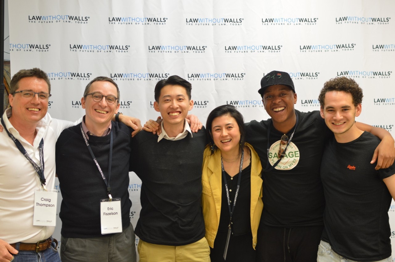 The three co-founders of KITE: Brent Liang, Lisa Gluckstein and Kgabo Senyatsi and their team of mentors. 