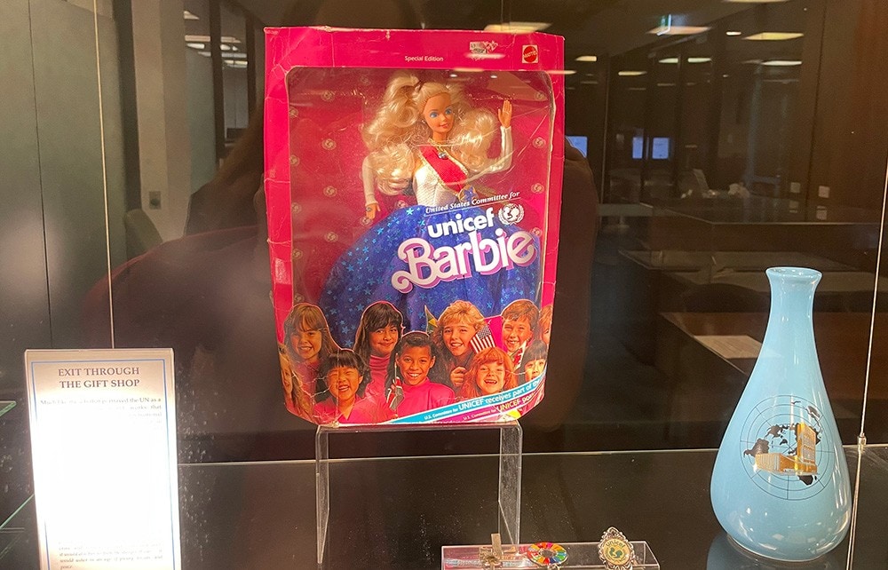 UNICEF Barbie on display