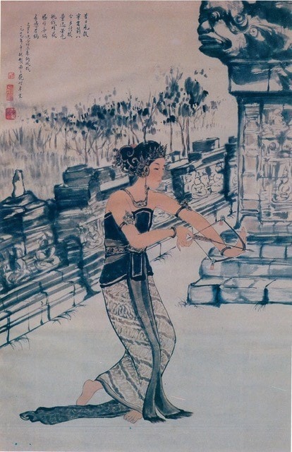 Chiang Yu Tie, Srikandi dalam sayembara panahan, 1979, ink on paper, dimensions unknown. 