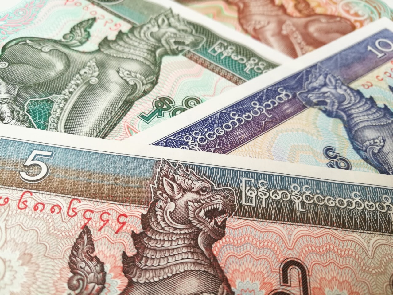 Photograph of Myanmar bank notes